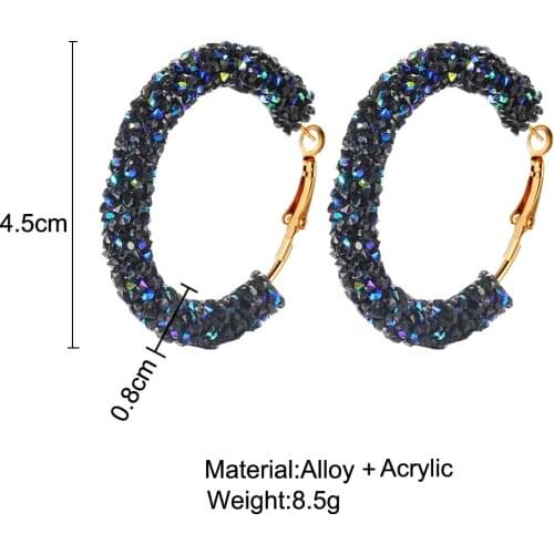 SALE NEW Fashion jewelry versatile hiphop alloy inlay cz earrings from Swarovskis circle handmade beaded crystal earrings