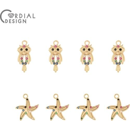 Cordial Design 20Pcs Jewelry Accessories/CZ Charms/Earrings Findings & Components/Genuine Gold Plating/Hand Made/DIY Pendant