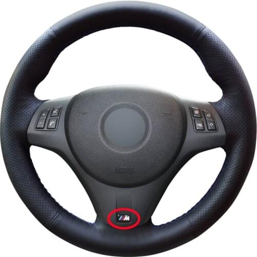 Hand-stitched Black PU Artificial Leather Car Steering Wheel Cover for BMW M Sport M3 E90 E91 E92 E93 E87 E81 E82 E88 X1 E84