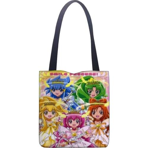 New Arrival Bag Smile Precure Handbag Fashion Printing Soft Open Pocket Casual Tote Double shoulder Strap For Women Student
