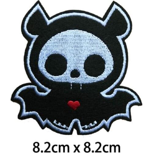 HORROR Punk Skull Bat Vampire Iron On Patches Of Clothing Accessories Embroidery Halloween
