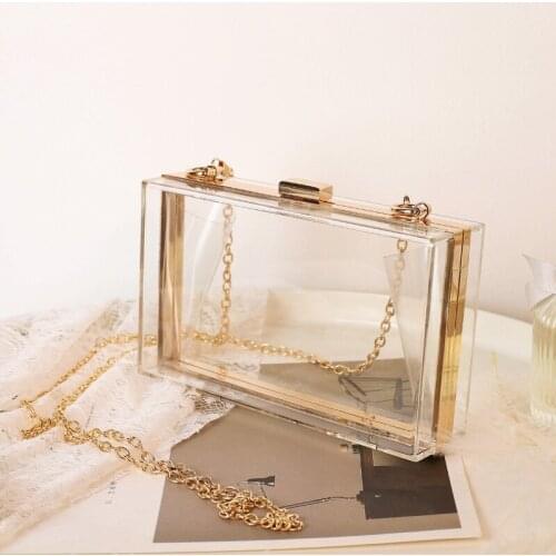 Evening Clutch Events Stadium Approved Women Acrylic Clear Purse Cute Transparent Crossbody Bag Lucite See Through Handbags