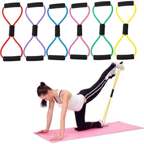 Rope Sports Exercise Workout Equipment 8 Word Rubber Yoga Fitness Chest Expander Trainers Core Slid Fitness Gliding