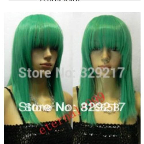Zhaoxia++03581@Q8@* ++++>> zh++@@New Stylish Long Green Straight Cosplay Womens Wig/Wigs