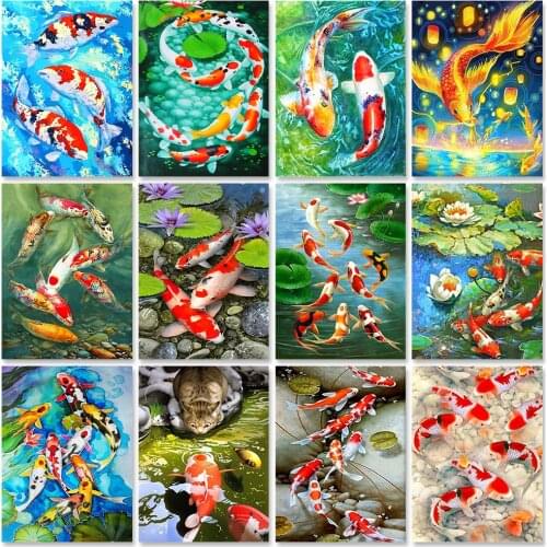ZOOYA Diamond Painting Fish Diamond Embroidery Full Drill Square Animal Picture Of Rhinestones Wall Art Handmade Gift Home Decor