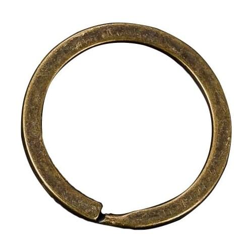 10Pcs/lot Antique Bronze Color Flat Key Ring 25mm 28mm 30mm Round Blank Double Loop Keyring Holder DIY Keychain Jewelry Findings