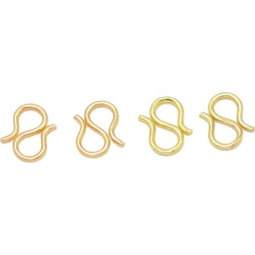 10pcs/lot Gold Rhodium Color S Clasp Copper W/M Bracelet Connector for DIY Handmade Necklace Jewelry Making Accessories Crafts