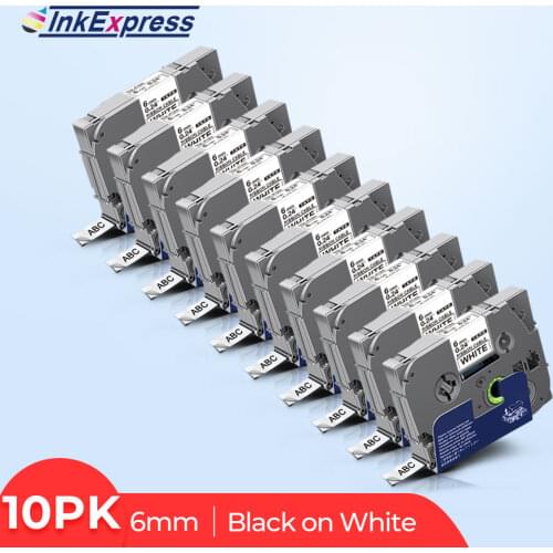 10PK 6mm TZe-FX211 Tape For Brother Flexible ID Tapes TZe FX211 tze-fx211 tape For Brother P touch Label Maker PT-E110 PT-H100