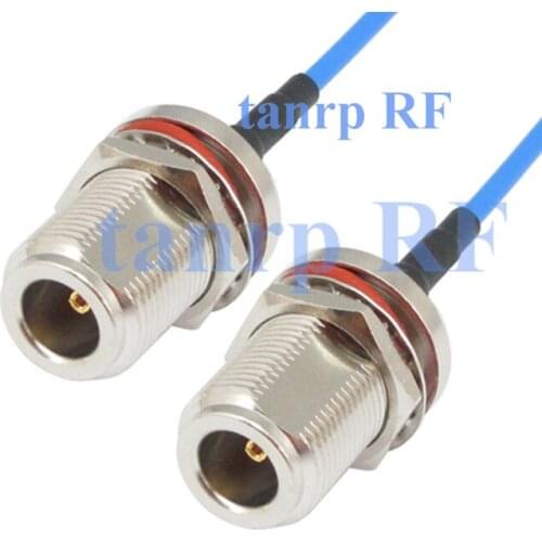 15CM coax Flexible blue jumper cable RG405 6in N female with nut bulkhead to N female with nut bulkhead RF 3G 4G router WIFI