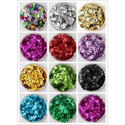 2500pcs (30g)Laser Hologram Colors Shiny sequin 6mm CUP round loose sequins Paillettes sewing Wedding craft Scrapbook Material