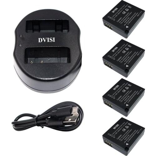 4pcs/lot 7.2V 1.2Ah DMW-BLG10 DMW BLG10 Battery + USB Dual Charger for Panasonic BLG10E BLG10GK BLG10 DMC-GF6 DMC-GX7 GF6 GX7