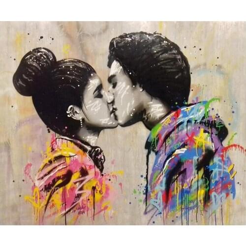 Diamond embroidery Japanese Lover Kiss DIY Diamond Painting Cross Stitch kits 5d Mosaic pattern,Hieroglyphs photo puzzle C437