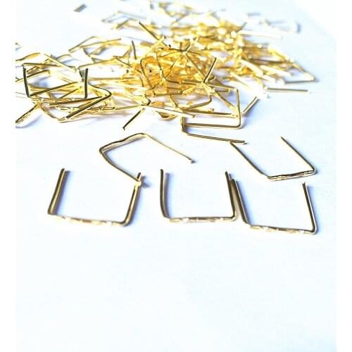 Free shipping 100pcs/lot 12mm Golden Stainless Steel Square Buckle For DIY Accessories Lighting Curtain Bead Metal Connectors
