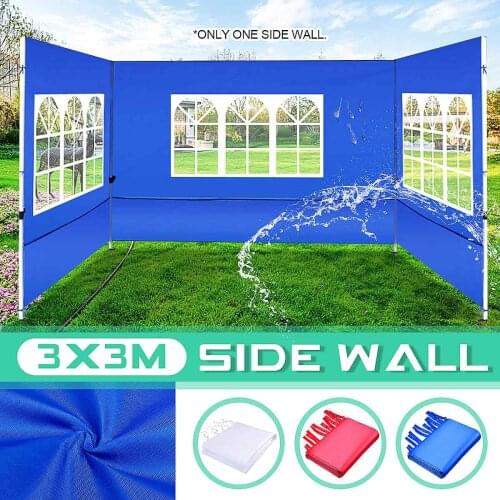3x3m Tent Side Panel Enclosure Waterproof Gazebo Sunshade, with Window Oxford Cloth Material Outdoor Tent Accessories No Frame