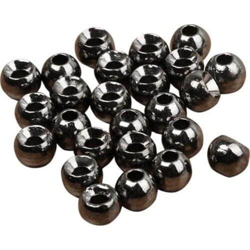 50pcs 4.6mm Tungsten Slotted Fly Tying Beads Nymph Head Ball Beads Jig Hook Lures Fly Tying Materials Black Fly Fishing Tackles