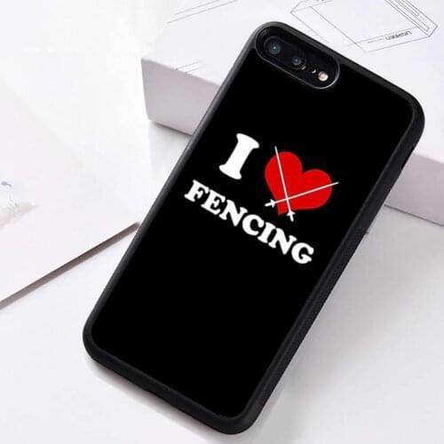 I love fencing Phone Case Rubber For iphone 12 11 Pro Max Mini XS Max 8 7 6 6S Plus X 5S SE 2020 XR cover