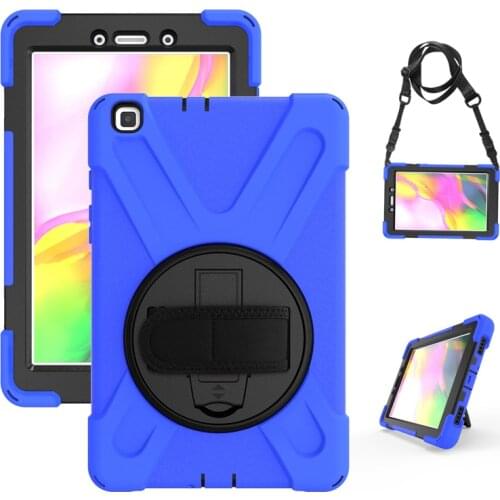 Case For Samsung Galaxy Tab A 8.0 2019 SM-T290 SM-T295 Heavy Duty Rugged Protection Cover with Kickstand Hand+Neck Strap