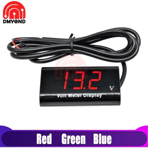 IPX6 DC 3V-18V 0.56 Inch Digital Voltmeter LED Digital Display Volt Voltage Meter for Auto Car Motorcycle Bicycle Waterproof