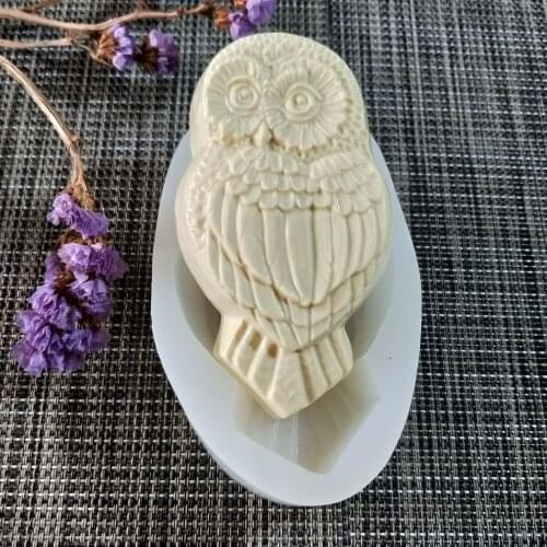 DW0135 PRZY Silicone Mold Soap Mould 3d Animals Cute Owl Handmade Soap Making Molds Candle Silicone Nighthawk Mold Resin Clay Mo