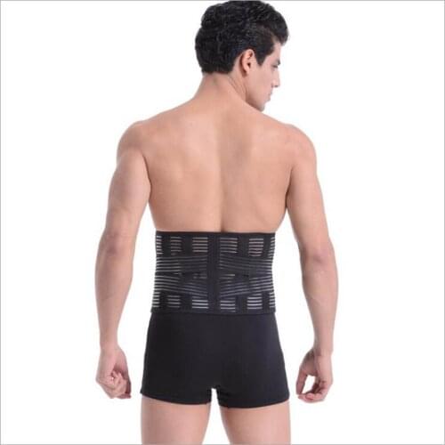 Breathable Fitness Belt Weight Loss Men Back Support Corset Brace Belt Double Pull Lumbar Spine Support Belt Back Belt