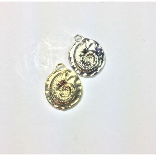 Eruifa 10pcs 20mm Pretty Conch Sea Coin Zinc alloy DIY Charms Pendant Jewelry handmade DIY 2 Colors