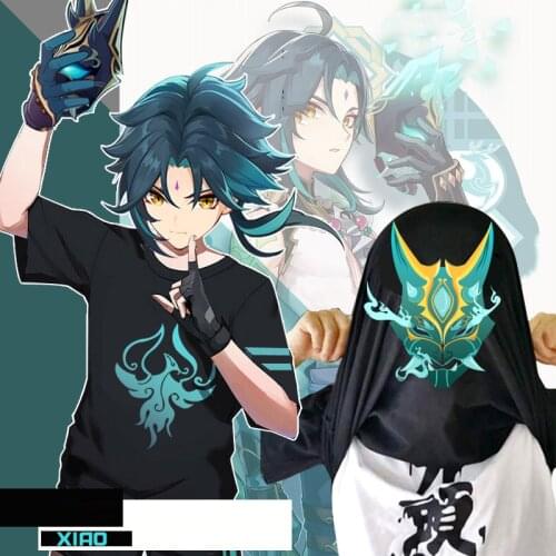 Game Genshin Impact Xia T Shirts Short Sleeve Cosplay T-shirt Summer Anime Tee Tops Oversized Clothes Drop Ship
