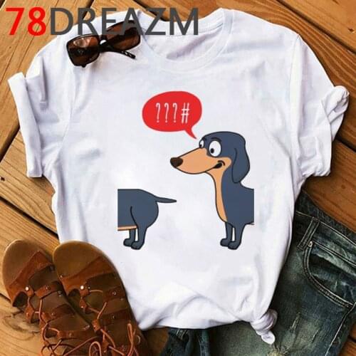 Dachshund Pug Terkel Funny T Shirt Women Grunge Kawaii Dog Graphic T-shirt French Bulldog Frances German Shepherd Tshirt Female