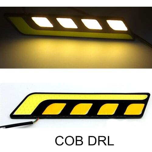 Best selling White Car Headlight COB LED Running driving Lights high brightness 2pcs/lot Auto headlight Universal Car