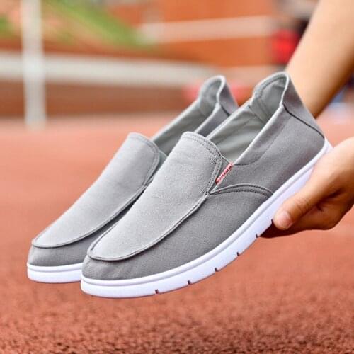 Cross-border large size outdoor new casual canvas shoes old Beijing cloth shoes a pedal lazy flat shallow mouth canvas shoes