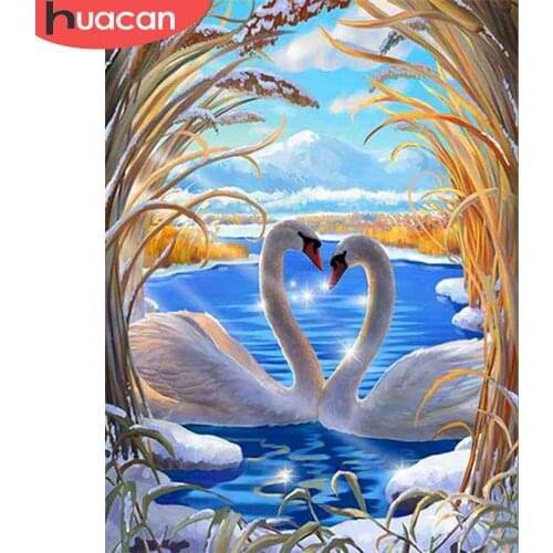 HUACAN Diamond Painting New Arrivals Animal Diamond Embroidery Cross Stitch Swan pictures of rhinestones Mosaic Decor For Home