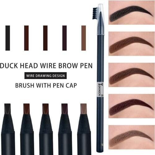 Anti-Sweat Durable Waterproof Peeling Eyebrow Pencil With Brush Stereo Types No Fading Eyebrow Enhancers Suitable For Beginners