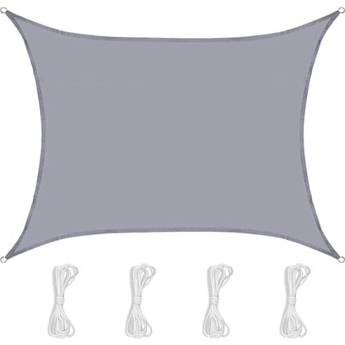 3x4m Sun Shade Sail Rectangle Waterproof Outdoor Shade Sail Patio Garden Terrace Awning Canopy 95% UV Block With Free Rope