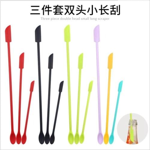 Anti-Stick Kitchen Pan, Creative Mini Silicone Set, Cooking Spatula Set of 6 Pieces, Small Tip Spatula Jam Scraper, Baking Tool