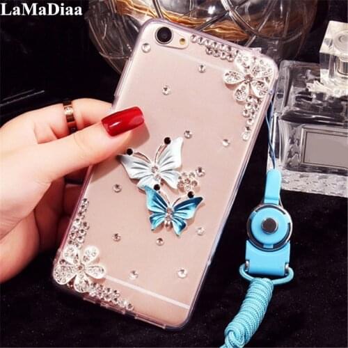 LaMaDiaa For Samsung S6 S7 S8 S9 S10 S20 S21 Plus Luxury Rhinestone Diamond butterfly Case For Samsung Note 5 8 9 10 20 Case