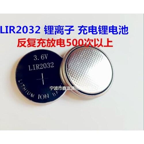 2PCS Button Cell Li-ion Rechargeable Battery LIR2032 3.6V 2 Pcs - 2032 Replace CR2032 / ML2032