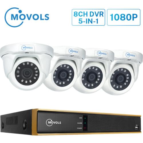 MOVOLS 1080P 8CH H.265 AI DVR Video Surveillance System Home Outdoor Night vision Security Camera Waterproof CCTV Camera System
