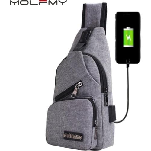 Men Back Pack Chest Pack Single Rucksack England Chest Bags Shoulder Cross body Bag External USB Charger Backpack Boys fast ship