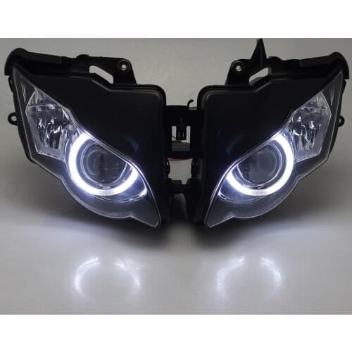 Motorcycle Custom Headlight Projector Conversion Headlight HID Assembled Headlamp Demon Angel Eyes For Honda CBR1000RR 2008-2011