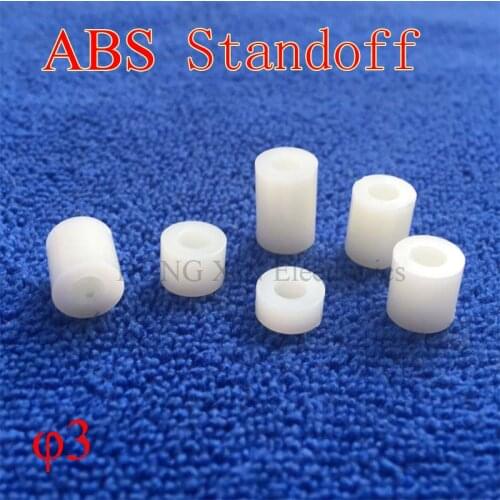 Plastic Standoff M3 ABS Rround spacer standoff White Nylon Non-Threaded Spacer Round Hollow Standoff Washer