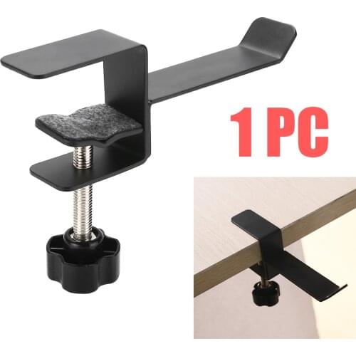 Pohiks 1pc Steel Headset Holder Black High Quality Earphone Headphone Hanger Stand Table Clamp Clip With Screw