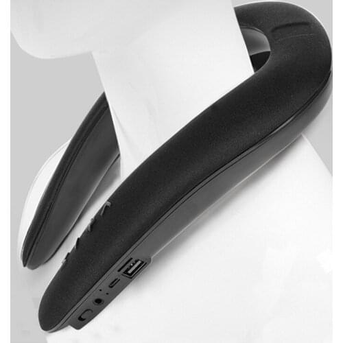 Portable Fun Bluetooth Neckband Dual Speakers 3D Stereo Sound Loundspeakers Support FM Radio SD Card USB Disk Handsfree Call New