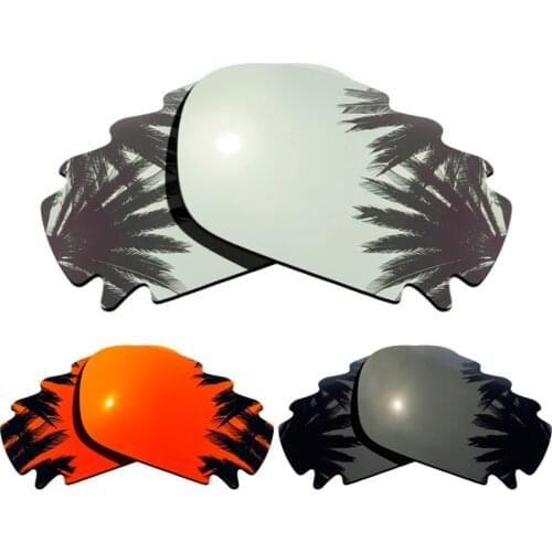 Silver+Black+Orange Red Mirror) 3-Pairs Polarized Replacement Lenses for Jawbone Vented/Racing Jacket 100% UVA & UVB Protection