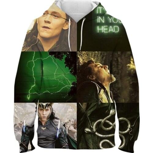 Loki Hoodies Mens clothing 3D Print Spring Autumn Women Long sleeve hoodie Harajuku Boy Girl Kids Oversized Hooded swearshirt