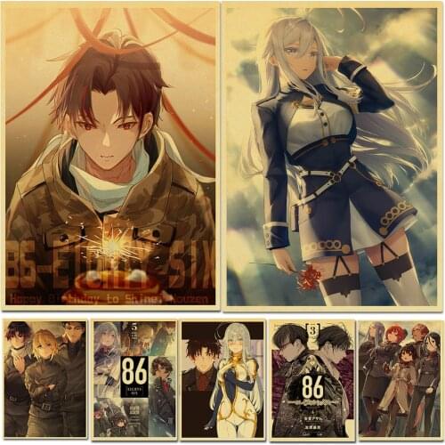 Vintage Anime 86 Eightysix Poster Kraft paper Home Decal Art Painting Funny Wall Sticker for Coffee House Bar