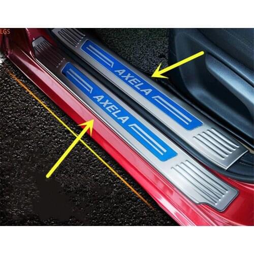 High-quality stainless steel threshold guard plate anti-scratch protection Car styling For Mazda 3 AXELA 2014-2019