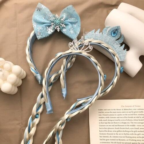 Disney Frozen Hair Clip Princess Elsa Wig Hairpin Cartoon Hairpin Clip Girl Headdress Toys Children Birthday Gift Accessories