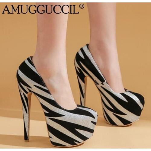 2020 New Arrival Plus Big Size 33-50 Black Gold Buckle Fashion Sexy 16CM High Heel Platform Party Lady Shoes Women Pumps D1338