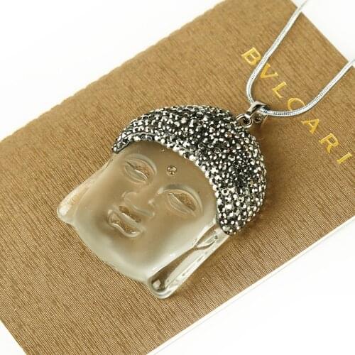 1PC Fashion natural crystal smiling buddha pendant rock gemstones faith decoration meditation trend jewelry pendant DIY gift