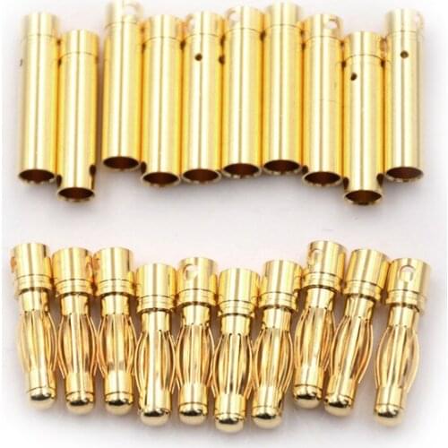 10Pair 4.0mm 4mm RC Battery Gold-plated Bullet Connector Banana Plug