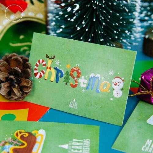 27pcs Green Christmas and Love Mini Card Multi-use Scrapbooking Party Invitation DIY Decoration Gift Card Message Card